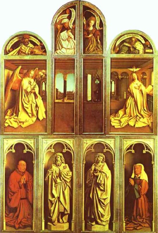 Jan Van Eyck The Ghent Altarpiece with altar wings closed France oil painting art